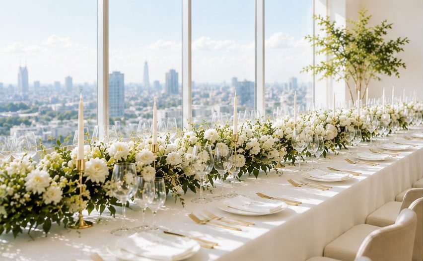 Table dressée pour un mariage